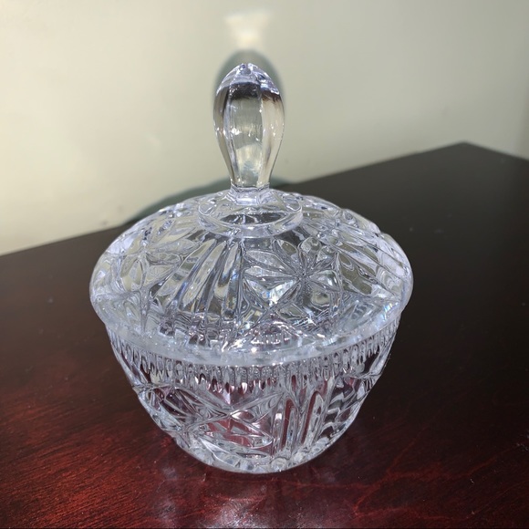 Elegant Cut Glass Candy Dish w/Lid - Picture 2 of 8